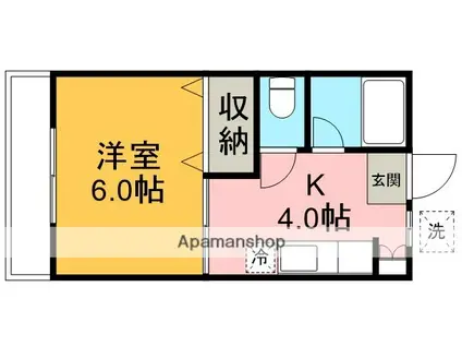 第2田辺コーポ(1K/1階)の間取り写真