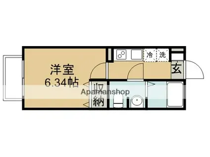 TJ-SAKADO(1K/2階)の間取り写真