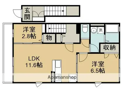 MAISON AVENIR(2LDK/2階)の間取り写真