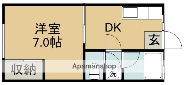 小川ハイツ(1DK/1階)の間取り写真