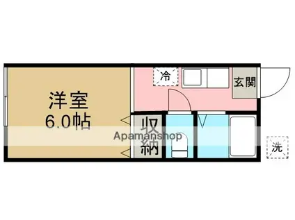 エテルナ西川越(ワンルーム/1階)の間取り写真