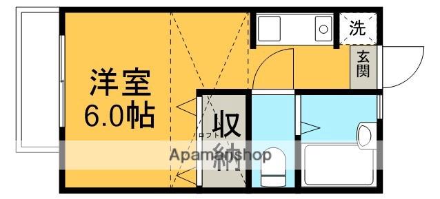 霞ヶ関フラット(ワンルーム/2階)の間取り写真