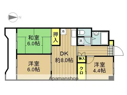 第2戸田ホワイトハイツ(3DK/4階)の間取り写真