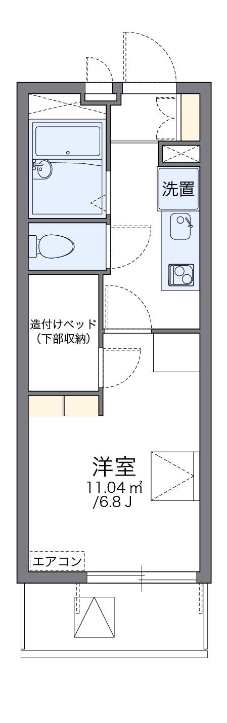 レオパレスクレスト北戸田(1K/2階)の間取り写真