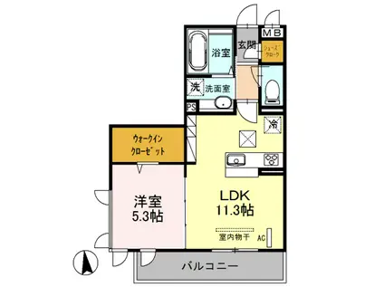 D-ROOMTODA FRONT COURT A(1LDK/1階)の間取り写真