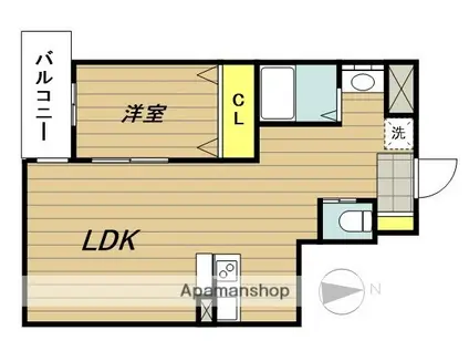 フルレゾン(1LDK/2階)の間取り写真