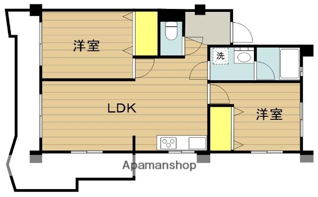 キャッスルマンション戸田(2DK/1階)の間取り写真