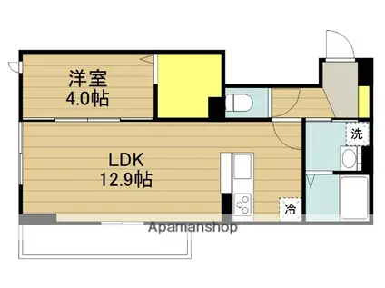 ウエストローズⅡ(1LDK/1階)の間取り写真