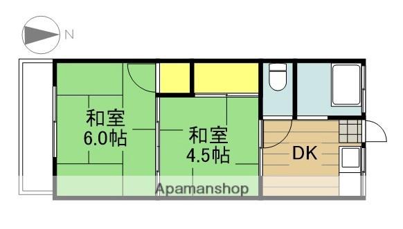 第2長栄荘(2DK/1階)の間取り写真