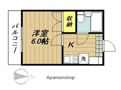 中野第5マンション(1K/1階)の間取り写真