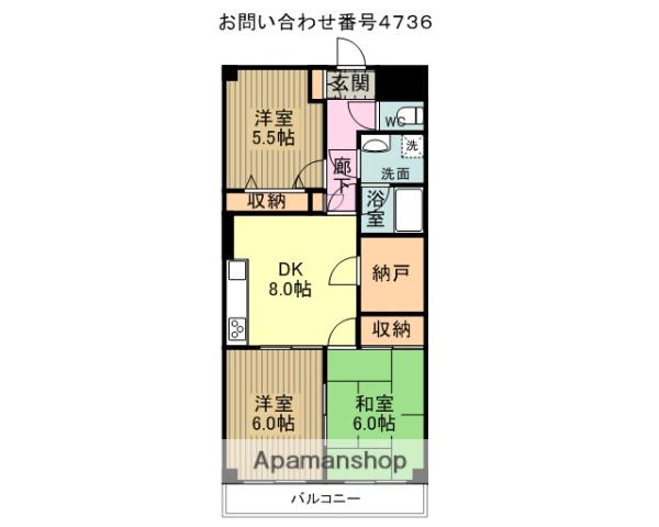 グリーンガーランド所沢1号館(3SDK/1階)の間取り写真