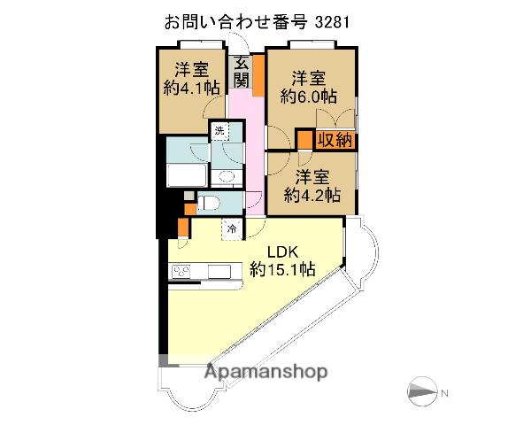 所沢スカイライズタワー(3LDK/25階)の間取り写真