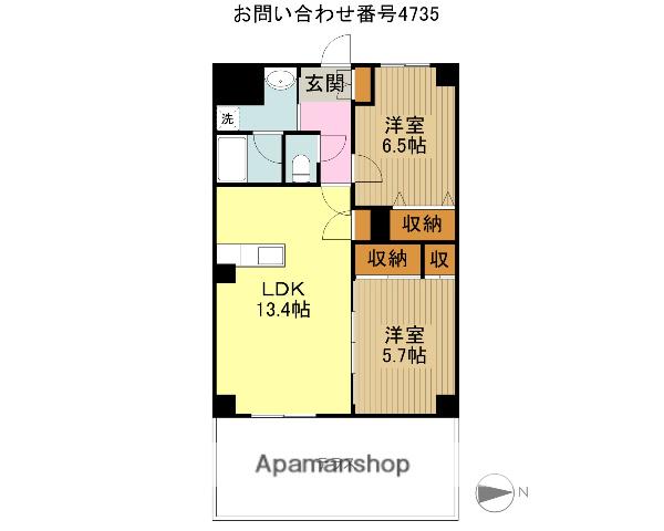グリーンライズ南台(2LDK/1階)の間取り写真