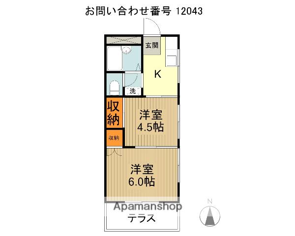 スズキハイツ(2K/1階)の間取り写真