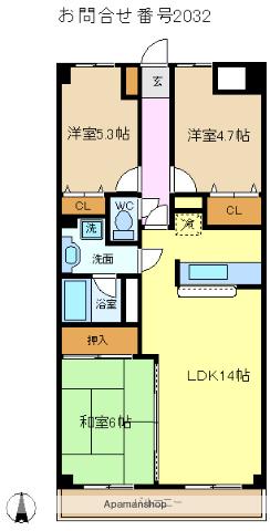 エランドールけやき(3LDK/6階)の間取り写真