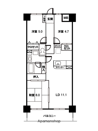 エランドールけやき 6階階 間取り