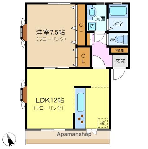 グリーン栄(1LDK/2階)の間取り写真