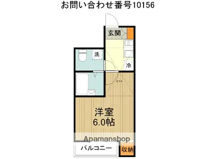 コンフォート所沢(1K/1階)の間取り写真