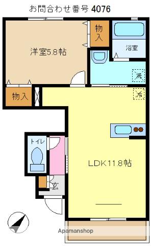 メゾンドールⅦ(1LDK/1階)の間取り写真