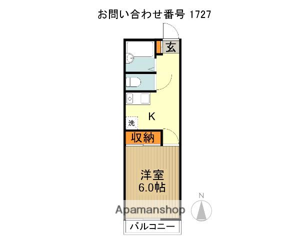 イーストレジデンス(1K/1階)の間取り写真