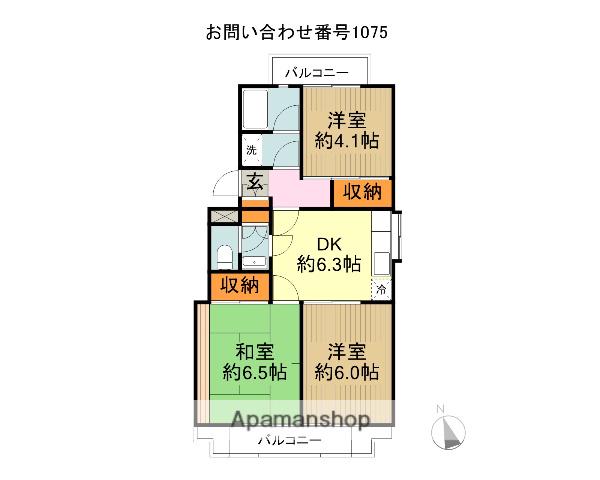 エスポワール1号館(3DK/2階)の間取り写真