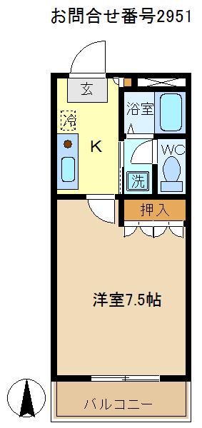 アイリスハイム(1K/3階)の間取り写真