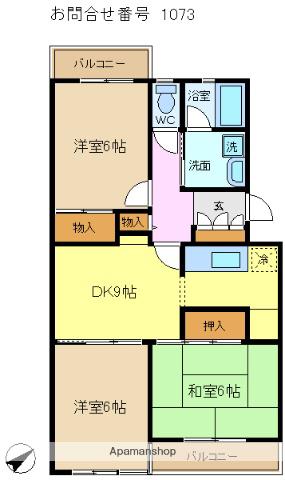 グリーンハイム岡田(3DK/4階)の間取り写真