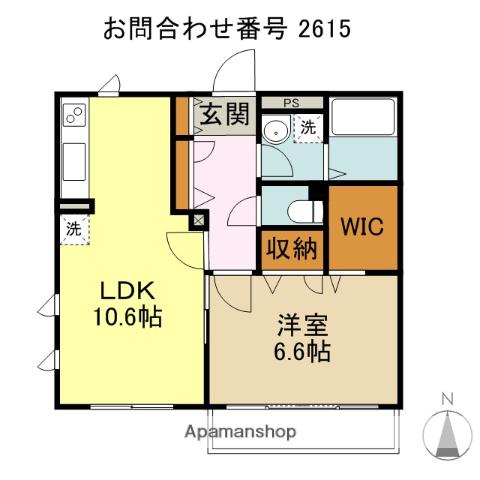 パインヒル(1LDK/1階)の間取り写真
