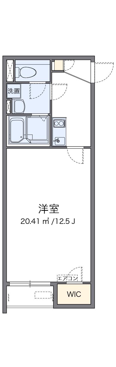 クレイノレインボー上竹Ⅱ(1K/2階)の間取り写真