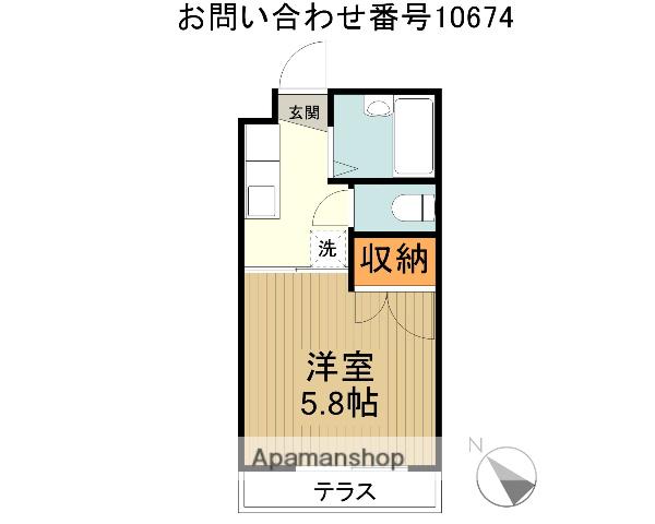 西武鉄道新宿線 所沢駅 徒歩8分 2階建 築37年(1K/1階)の間取り写真