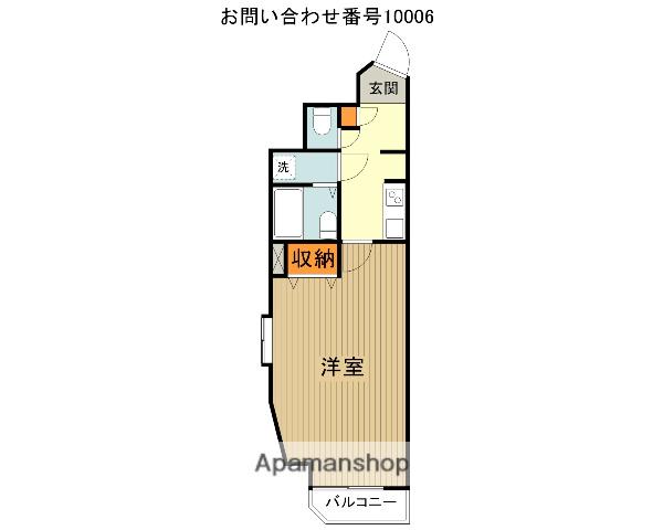 ドミール所沢Ⅱ(1K/2階)の間取り写真