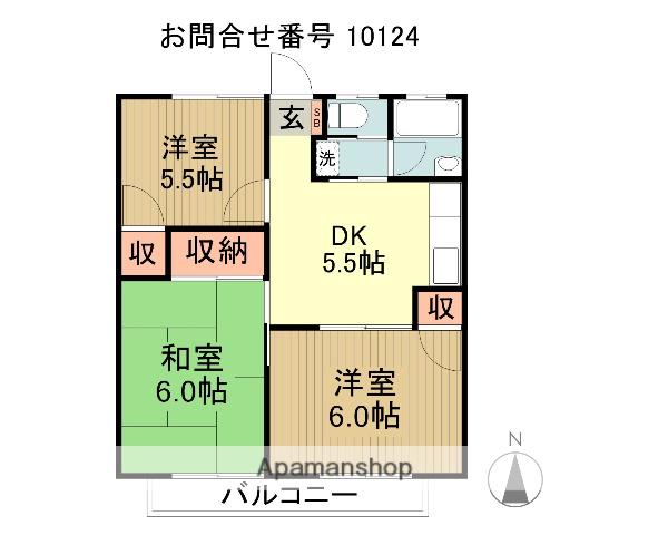 サンコーポ(3DK/2階)の間取り写真
