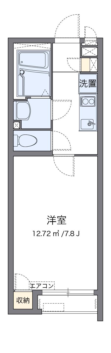 クレイノレインボー上竹Ⅲ(1K/1階)の間取り写真