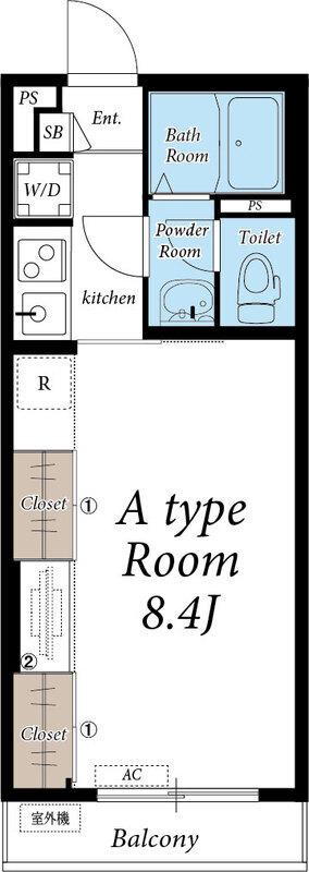 リブリ・カーサ所沢(1K/1階)の間取り写真