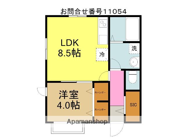 西武鉄道新宿線 新所沢駅 徒歩3分 2階建 築8年(1LDK/1階)の間取り写真