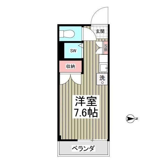 小手指・シティーハイツ(ワンルーム/2階)の間取り写真