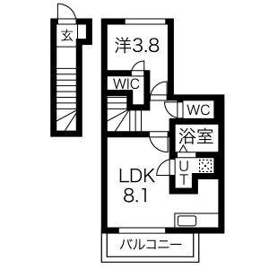 ディアコート東所沢(1LDK/2階)の間取り写真