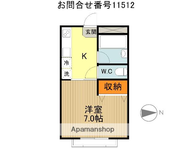 ベルエアガーデン6(1K/2階)の間取り写真