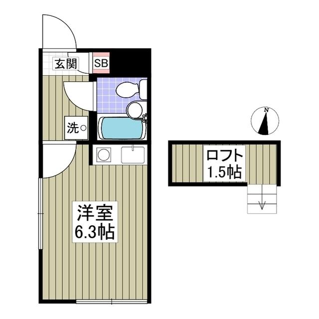 RENO所沢(ワンルーム/2階)の間取り写真