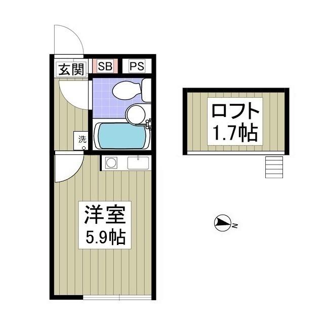 RENO所沢(ワンルーム/1階)の間取り写真