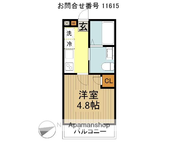 AMBITION西所沢(1K/3階)の間取り写真