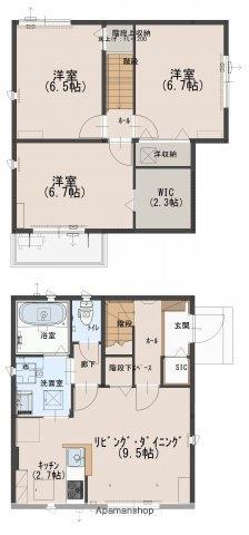 オールボナールA(3LDK/2階)の間取り写真