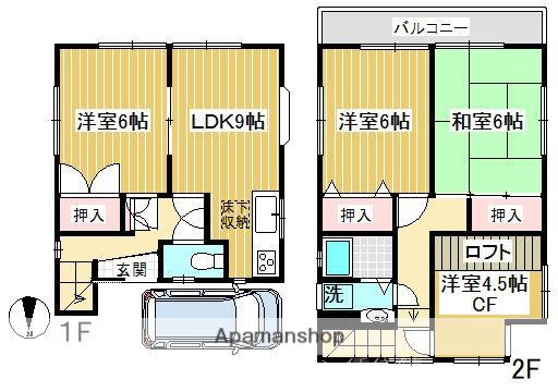 西武鉄道新宿線 所沢駅 徒歩18分 2階建 築30年(4DK)の間取り写真