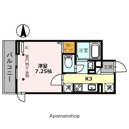 グラナーダK(1K/3階)の間取り写真