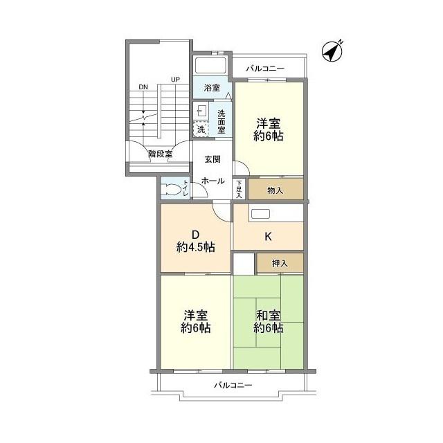 パークヒル航空公園Ⅱ(3DK/3階)の間取り写真