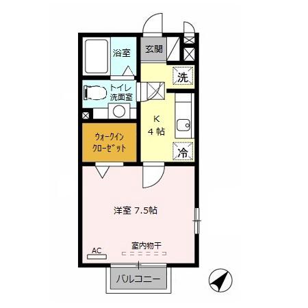 バンブーボックス(1K/1階)の間取り写真