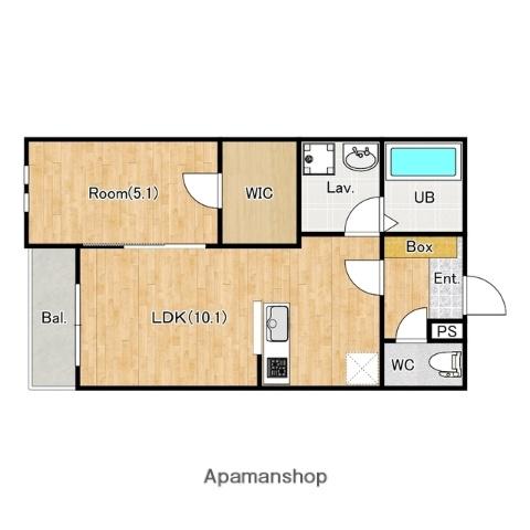 シエーナ武蔵藤沢(1LDK/1階)の間取り写真