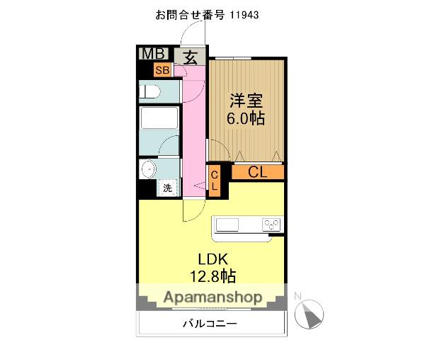 メゾンドール(1LDK/2階)の間取り写真