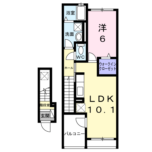 ラ・ファータ(1LDK/2階)の間取り写真