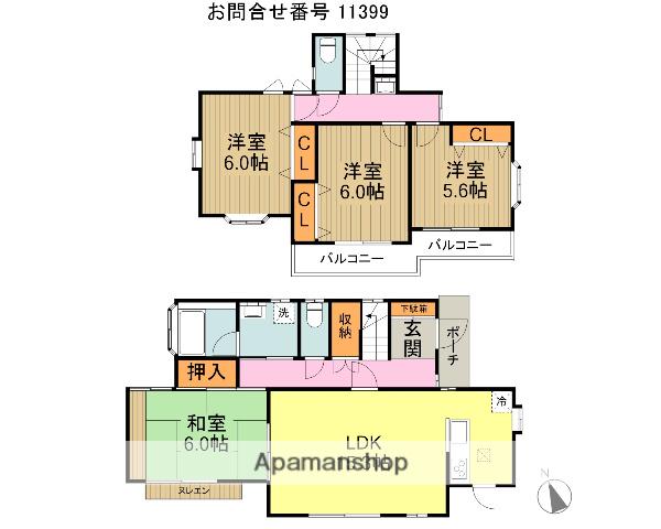 西武池袋・豊島線 小手指駅 徒歩8分 2階建 築17年(4LDK)の間取り写真